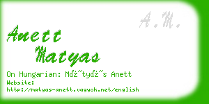 anett matyas business card